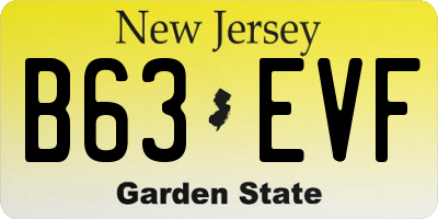 NJ license plate B63EVF