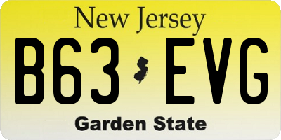 NJ license plate B63EVG