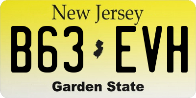 NJ license plate B63EVH