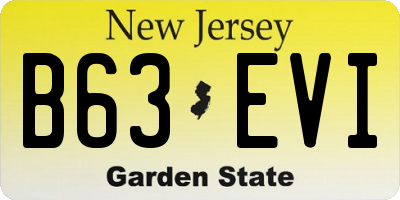 NJ license plate B63EVI