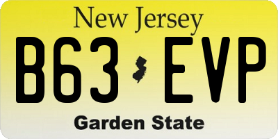 NJ license plate B63EVP