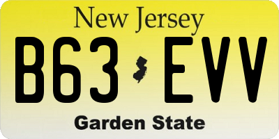 NJ license plate B63EVV