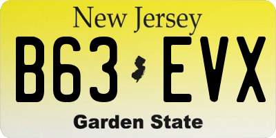 NJ license plate B63EVX