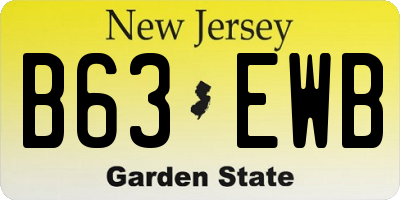 NJ license plate B63EWB