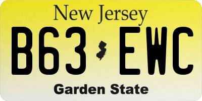 NJ license plate B63EWC