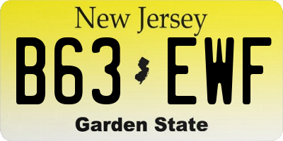 NJ license plate B63EWF
