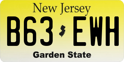 NJ license plate B63EWH