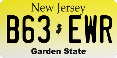 NJ license plate B63EWR