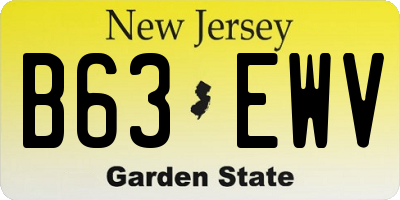 NJ license plate B63EWV