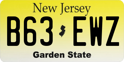 NJ license plate B63EWZ