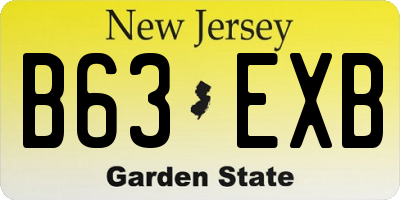 NJ license plate B63EXB