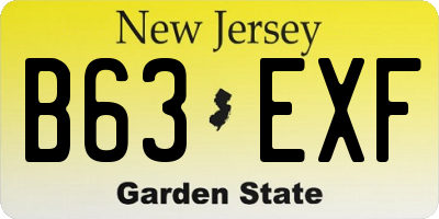 NJ license plate B63EXF