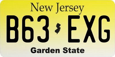 NJ license plate B63EXG