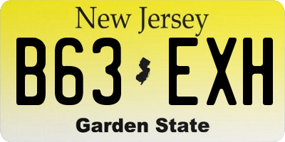 NJ license plate B63EXH