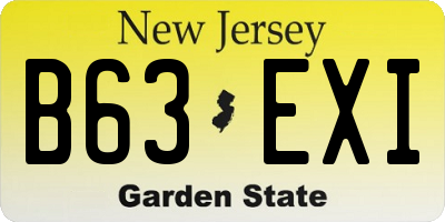 NJ license plate B63EXI