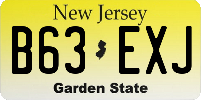 NJ license plate B63EXJ
