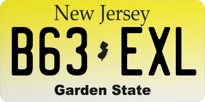 NJ license plate B63EXL
