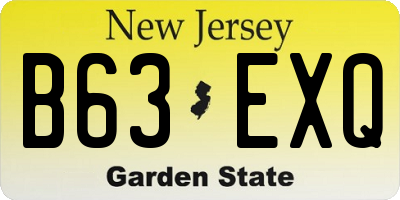 NJ license plate B63EXQ