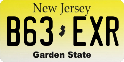 NJ license plate B63EXR