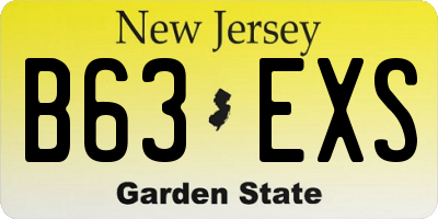 NJ license plate B63EXS
