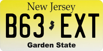 NJ license plate B63EXT
