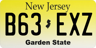 NJ license plate B63EXZ