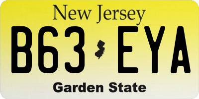 NJ license plate B63EYA