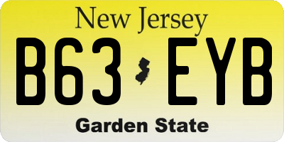 NJ license plate B63EYB