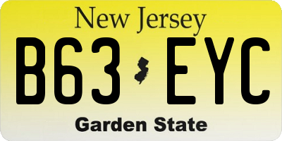 NJ license plate B63EYC