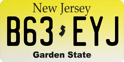 NJ license plate B63EYJ