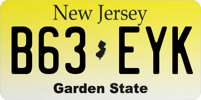 NJ license plate B63EYK