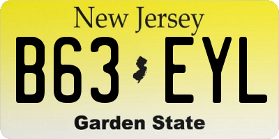 NJ license plate B63EYL