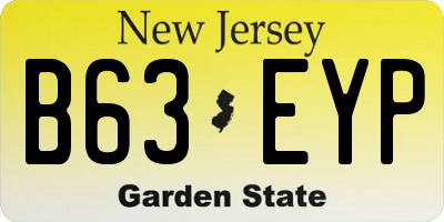 NJ license plate B63EYP