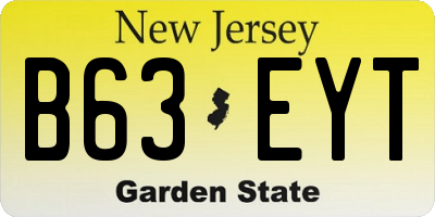 NJ license plate B63EYT