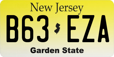 NJ license plate B63EZA
