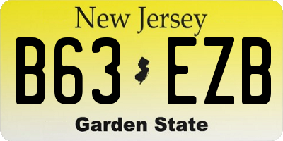 NJ license plate B63EZB