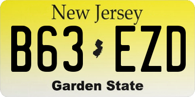 NJ license plate B63EZD