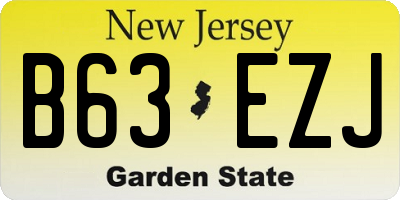 NJ license plate B63EZJ