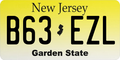 NJ license plate B63EZL