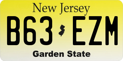 NJ license plate B63EZM