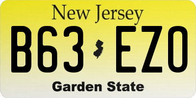 NJ license plate B63EZO