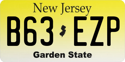 NJ license plate B63EZP