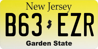 NJ license plate B63EZR