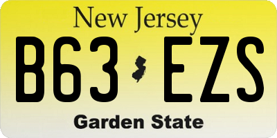 NJ license plate B63EZS