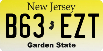 NJ license plate B63EZT