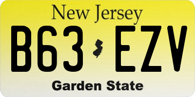 NJ license plate B63EZV
