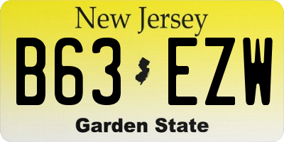 NJ license plate B63EZW