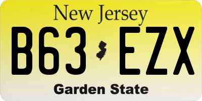NJ license plate B63EZX