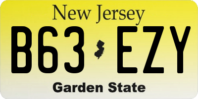 NJ license plate B63EZY