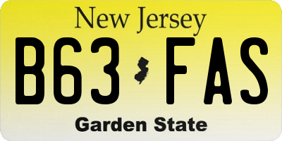 NJ license plate B63FAS